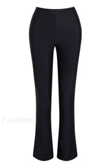 Haze High Waist Trendy Bandage Pants Black Bottom