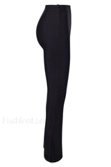 Haze High Waist Trendy Bandage Pants Black Bottom
