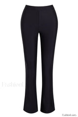 Haze High Waist Trendy Bandage Pants Black Bottom