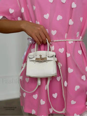 Heart Mesh Patchwork Cotton T Shirt pink dress(Belt) / M