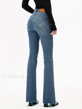 High Waist Denim Bootcut Jeans Navy / XS Jeans