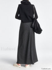 High Waist Graceful Flowy Maxi Skirt Skirts