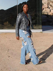 High Waist Ripped Jeans Jeans