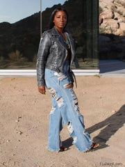 High Waist Ripped Jeans Jeans