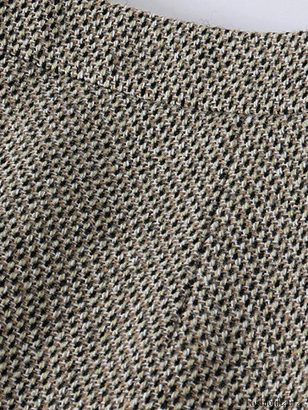 High waist Tweed Wavy Trendy Split Midi Skirt Skirts