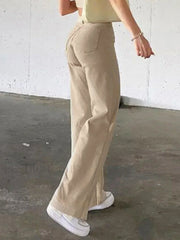 High Waisted Solid Flare Jeans Flare Jeans