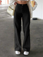 High Waisted Solid Flare Jeans Flare Jeans