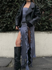 Irregular Ruffle Bandeau Maxi Dress Maxi Dresses