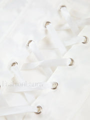 Ivory Glow Tied Trendy Crop Corset Top Tank Tops & Camis