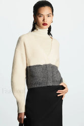 Jacquard Knit Wool Blend Cardigan Grey / S