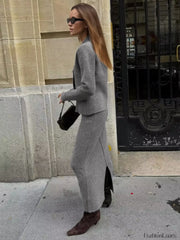 Knit Asymmetric Graceful Button Cardigan Sweaters L