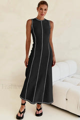 Knit Sleeveless A Line Retro Work Dress