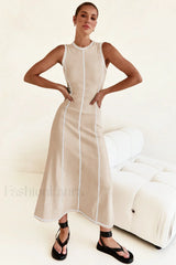 Knit Sleeveless A Line Retro Work Dress