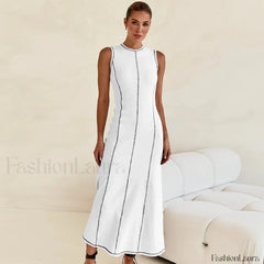 Knit Sleeveless A Line Retro Work Dress