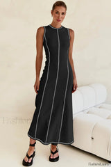 Knit Sleeveless A Line Retro Work Dress