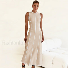 Knit Sleeveless A Line Retro Work Dress