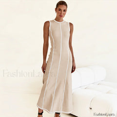 Knit Sleeveless A Line Retro Work Dress