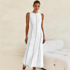 Knit Sleeveless A Line Retro Work Dress