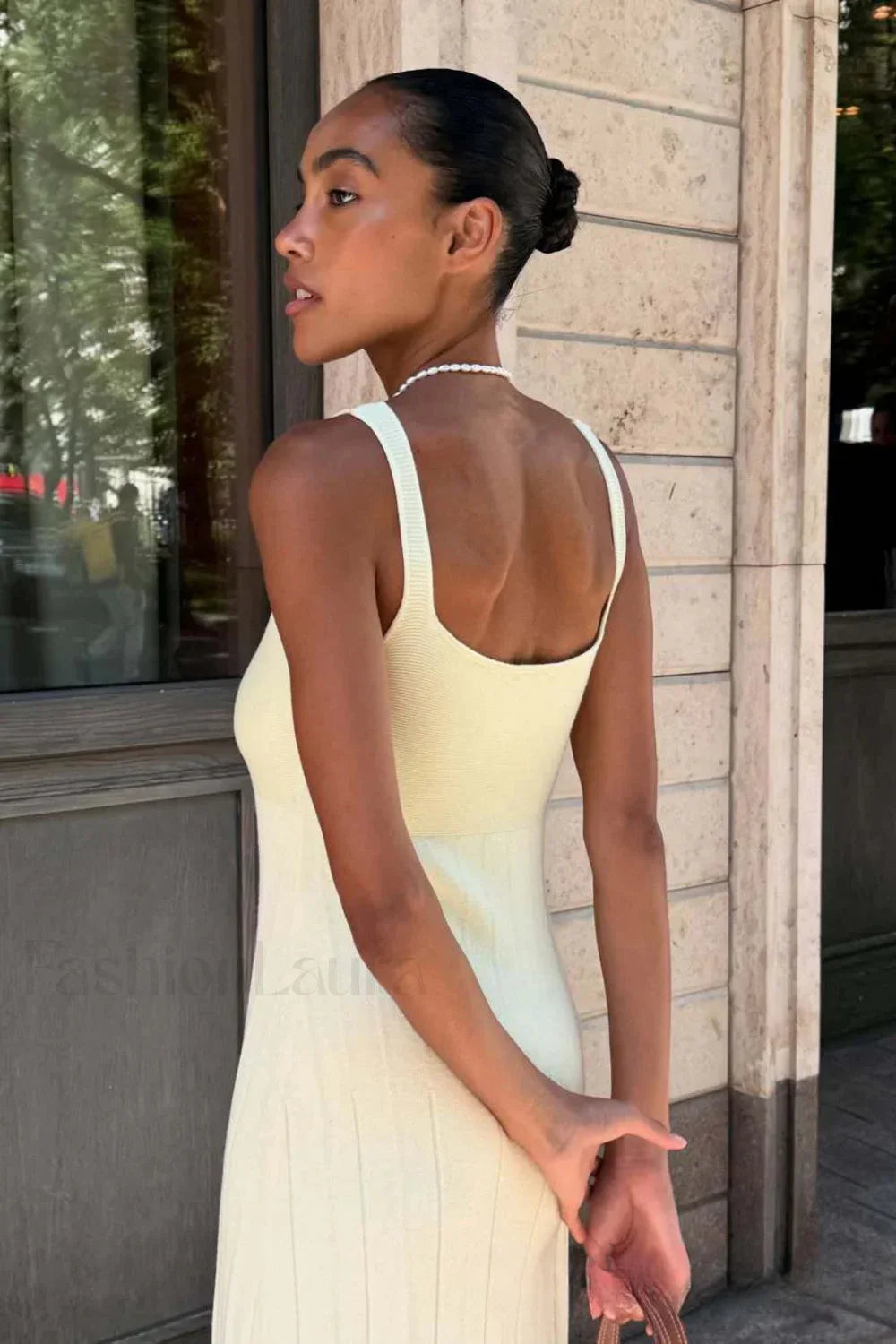 Knitted Sleeveless Halter Strappy Maxi Dress