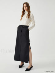 Lace Floral Graceful Pattern Mockneck Top T Shirts