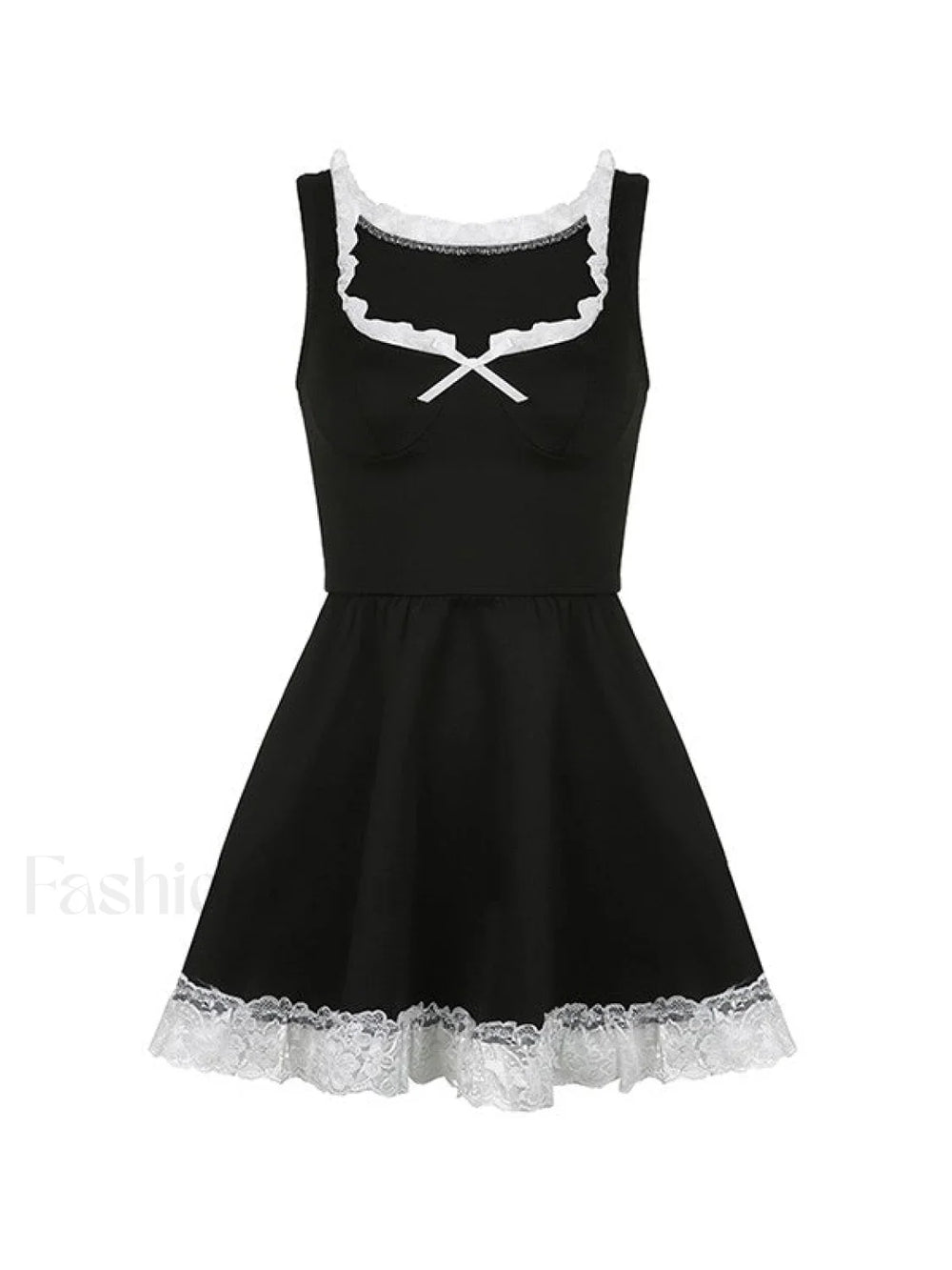 Lace Paneled Sleeveless Mini Dress Mini Dresses