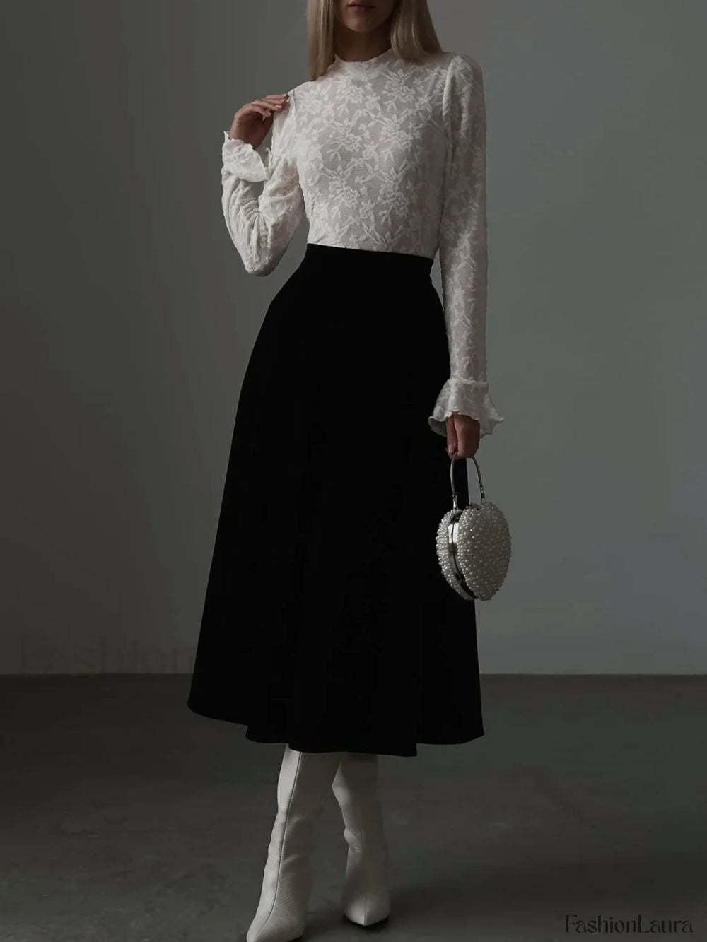 Lace Ruffle Cuff Trendy Long Sleeve Shirt T Shirts