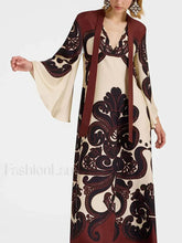 Lace Single Breasted Boho Dress Red / S