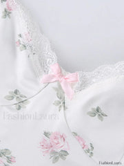 Lace Trim Floral Mini Dress Mini Dresses