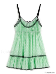 Lace Trim Floral Mini Dress Mini Dresses