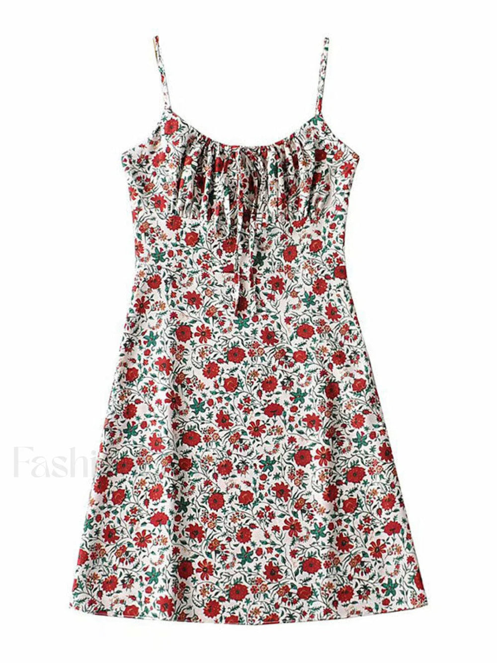 Lace Up Floral Slip Mini Dress White / S Mini Dresses