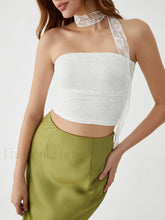 Lace Up Graceful Sheer Tube Top White / S Tank Tops & Camis