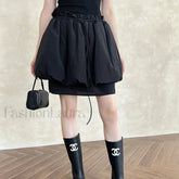 Lace Up Minimalist Casual Skirt