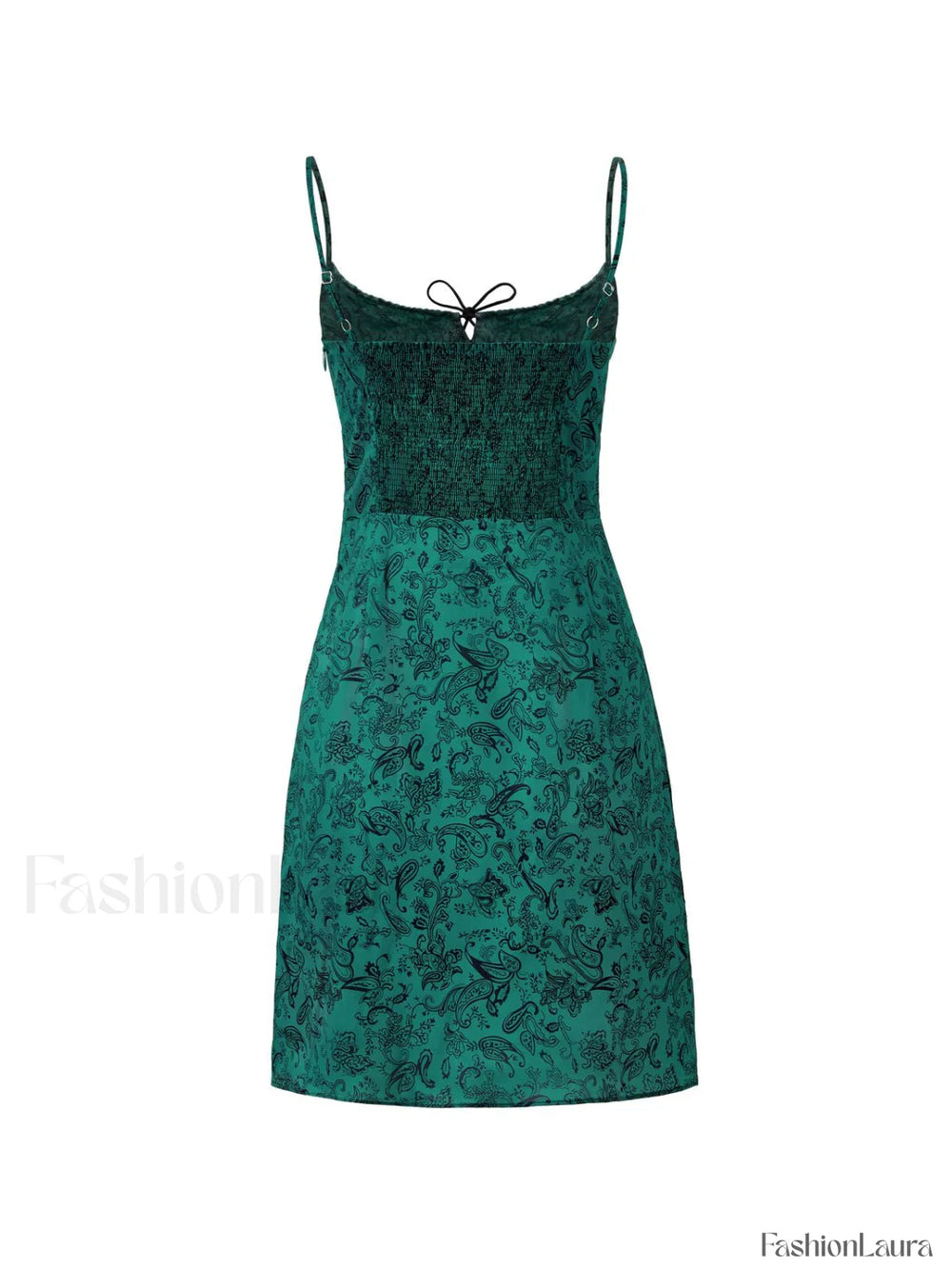 Lace Up Paisley Print Mini Dress Mini Dresses