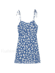 Lace Up Summer Floral Mini Dress Mini Dresses