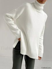 Lean On Graceful Me Turtleneck Sweater White / XS Sweaters L