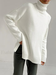 Lean On Graceful Me Turtleneck Sweater White / XS Sweaters L