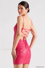 Leila Sequin Stylish Bodycon Mini Dress Party Dresses L