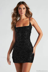 Leila Sequin Stylish Bodycon Mini Dress XS / Black Party Dresses L