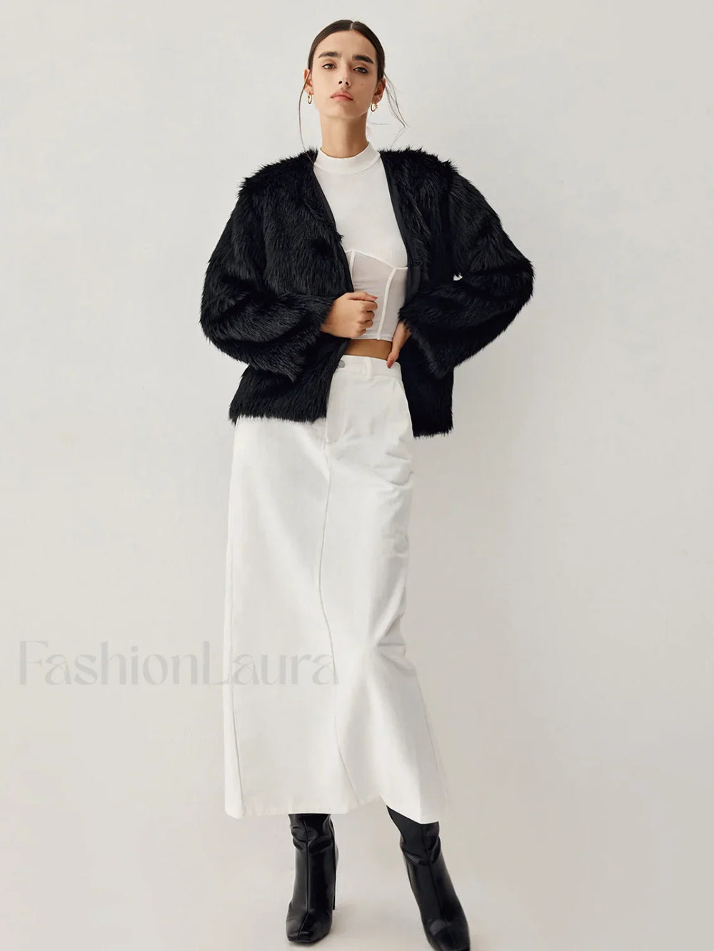 Leisure Faux Graceful Fur Jacket Fleece Jackets