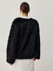 Leisure Faux Graceful Fur Jacket Fleece Jackets