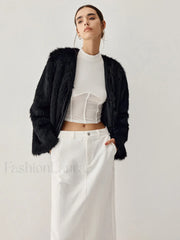 Leisure Faux Graceful Fur Jacket Fleece Jackets