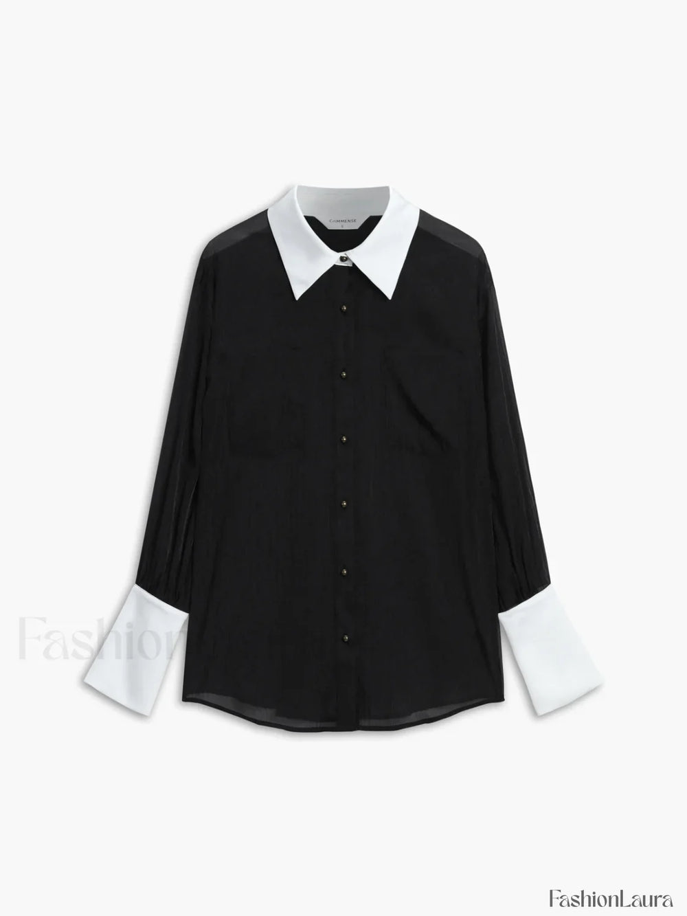 Leisure See Through Trendy Shirt With Cami Top Black / XS Shirts