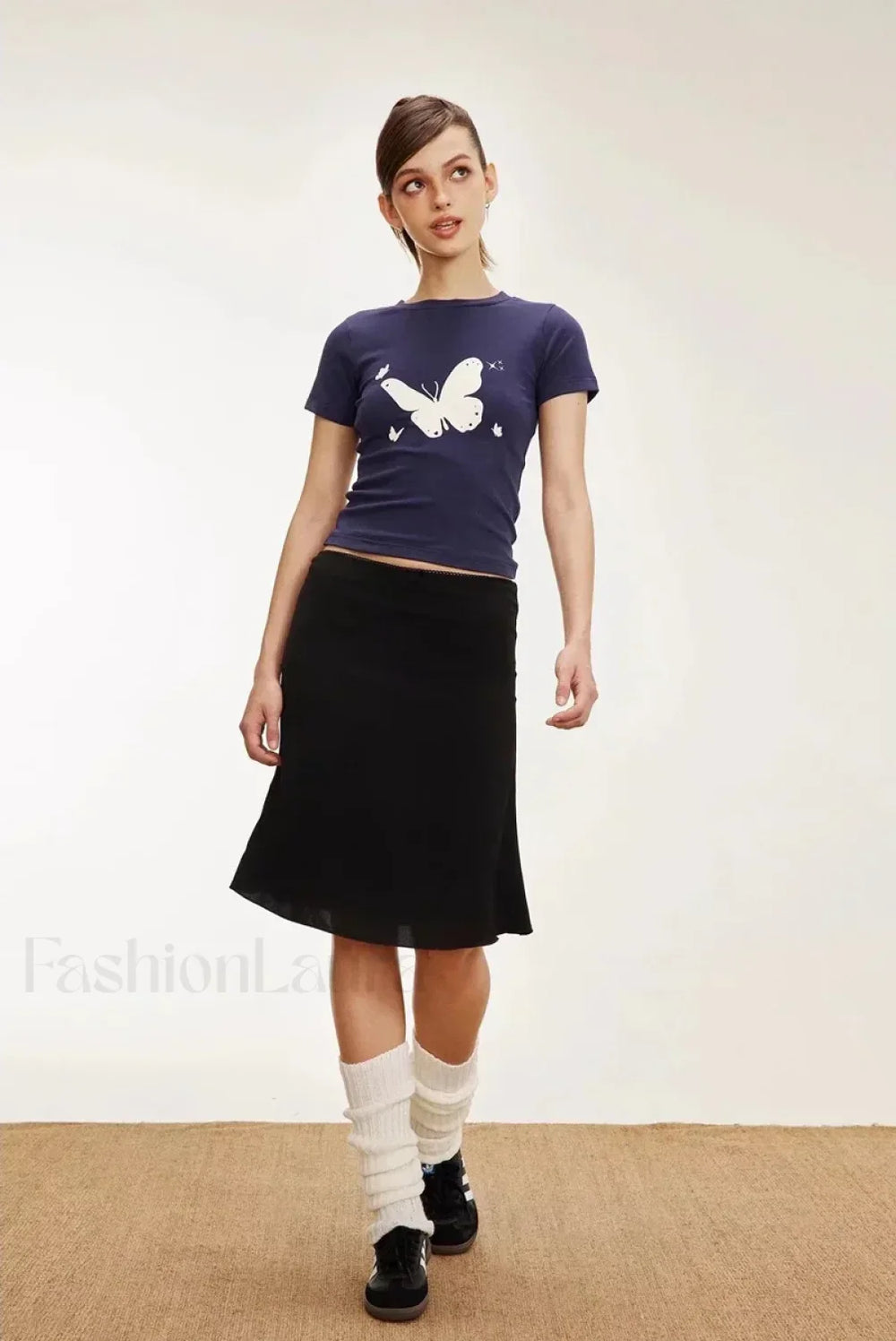 Lettuce Edge Mesh Plaid Skirt Black / S