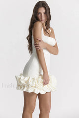 Lilou Ivory Stylish Ruffle Dress Party Dresses L