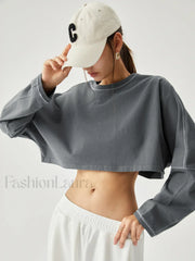 Living Easy Graceful Crop Sweatshirt Grey / XS Sweatshirts