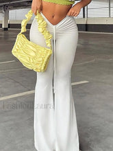 Low Rise Flare Leg Pants White / S Pants