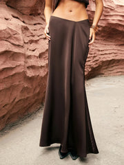 Maillard Asymmetric Graceful Waist Maxi Skirt Skirts