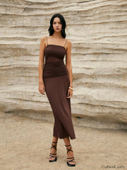 Maillard Patchwork Graceful Cami Long Dress Dresses