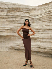 Maillard Patchwork Graceful Cami Long Dress Dresses