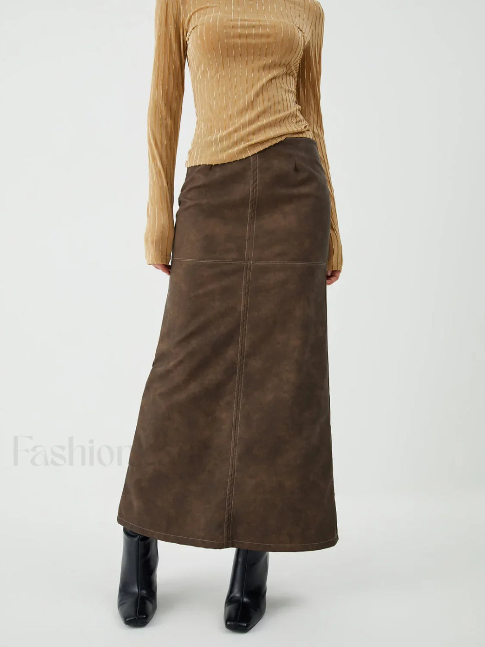 Maillard Washed Graceful Midi Skirt Brown / XS Skirts